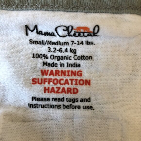 Mama Cheetah Baby Swaddle Sleep Sack Adjustable Organic Cotton Sm/Med 7-14 lbs - Picture 4 of 4